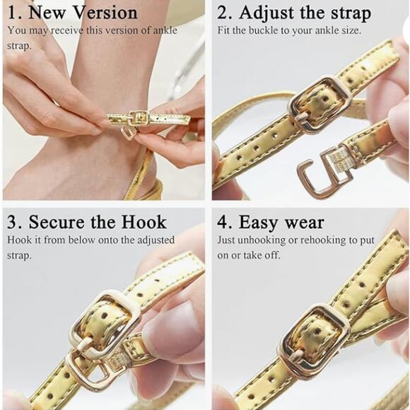 Women's Sandals Square Open Toe Kitten Heels Strappy Ankle Strap - Picture 2 of 3